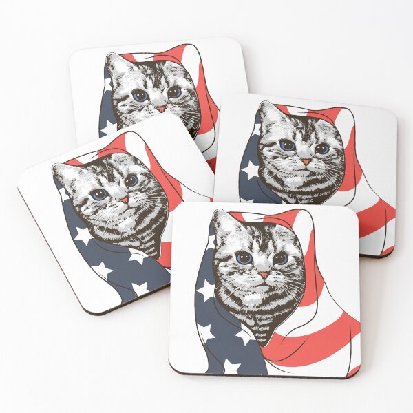 Item preview, Cat in plaid in American flag. designed and sold by Marina Smorodinskaya.