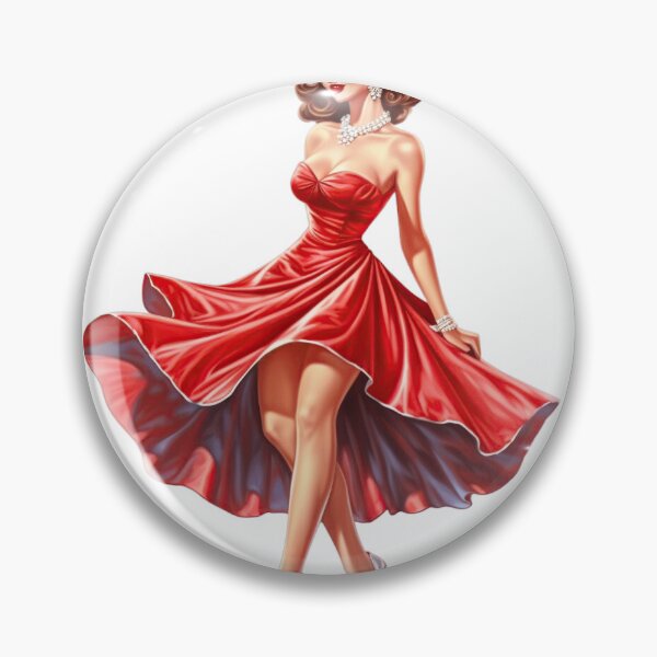 Item preview, Scarlet Temptation: The Alluring Brunette in a Ravishing Red Dress designed and sold by cece4410.
