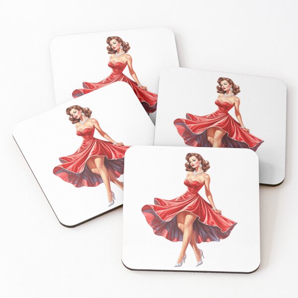 Item preview, Scarlet Temptation: The Alluring Brunette in a Ravishing Red Dress designed and sold by cece4410.