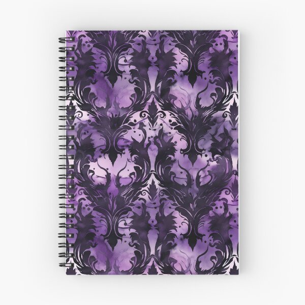 Aperçu de l'œuvre Modèle sans couture aquarelle victorien violet & noir créée et vendue par PatternStudios.