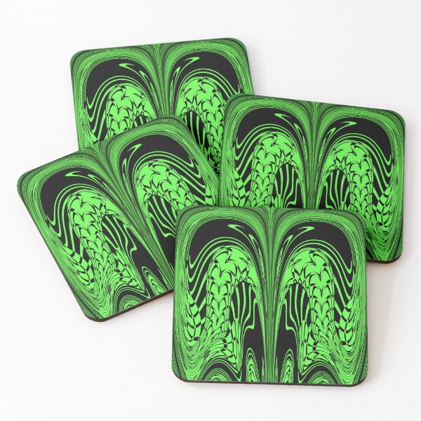 Item preview, neon green foliage stem and leaf abstract designed and sold by mister-john.