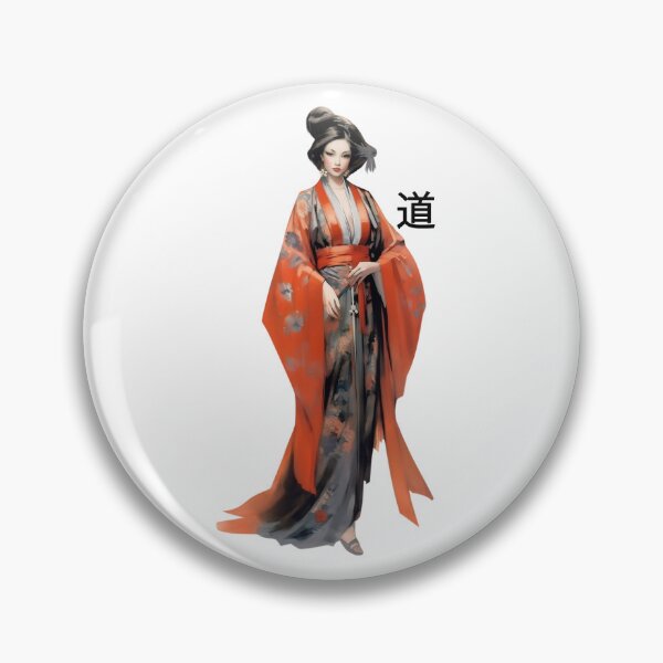 Item preview, Graceful Japanese woman in a vibrant kimono, radiating elegance designed and sold by BogatyrovaOlena.