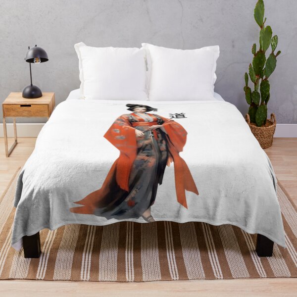 Item preview, Graceful Japanese woman in a vibrant kimono, radiating elegance designed and sold by BogatyrovaOlena.
