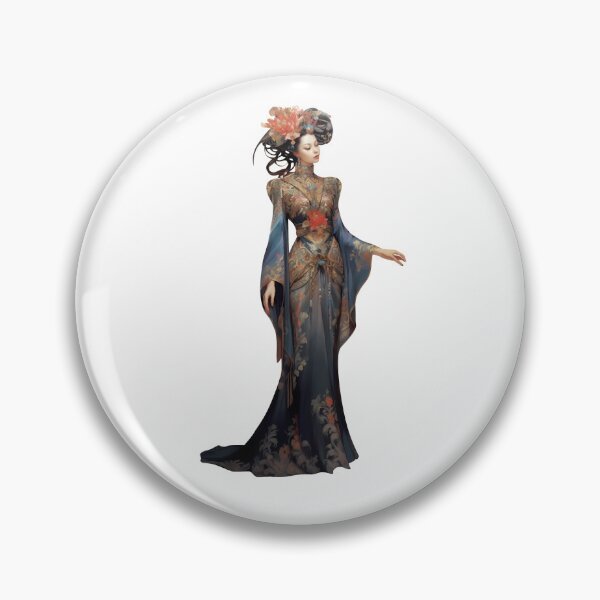 Item preview, Graceful Japanese woman in a vibrant kimono, radiating elegance designed and sold by BogatyrovaOlena.