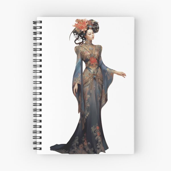 Item preview, Graceful Japanese woman in a vibrant kimono, radiating elegance designed and sold by BogatyrovaOlena.