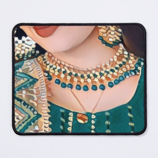 Item preview, Punjabi Girl Aesthetic Art, South Asian Art, Green Suit and Green Jewellery designed and sold by PunjabanJatti.