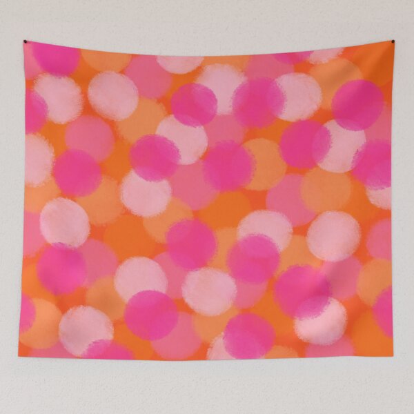 Item preview, Abstract, Hot Pink and Orange, Paint Brush Effect Round  designed and sold by OneThreeSix.