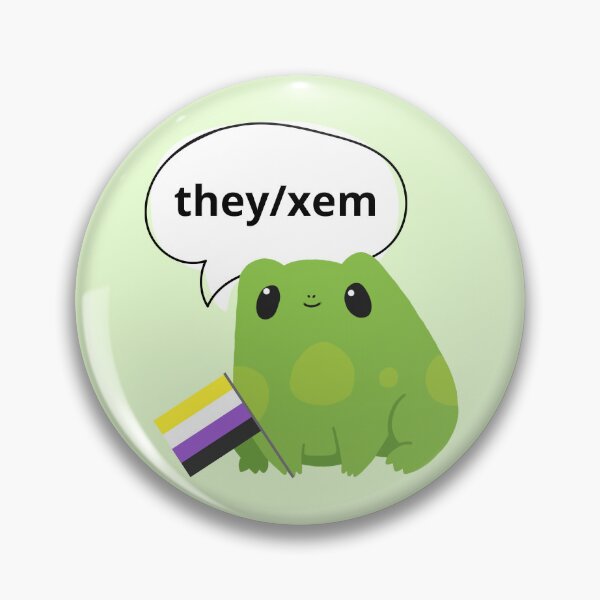 Item preview, Frog Pronouns They/Xem Pronoun designed and sold by Furia LGBTQ+ Accessories.