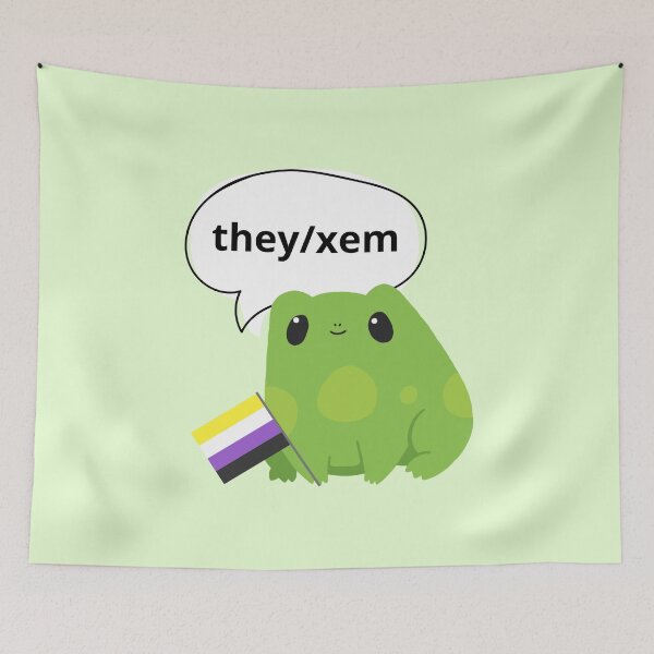 Item preview, Frog Pronouns They/Xem Pronoun designed and sold by Furia LGBTQ+ Accessories.