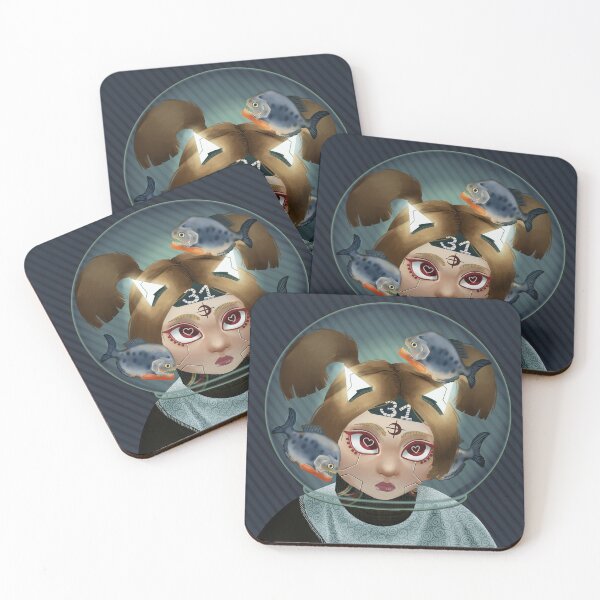 Item preview, Cyborg girl with piranhas designed and sold by GiezaDesign.