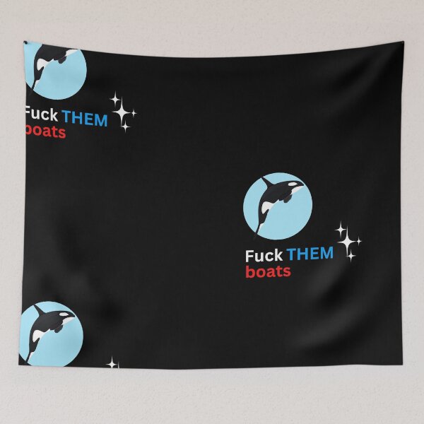 Item preview, Fuck them boats Orca Killer Whale, Ocean Orcas Humor Essential T-Shirt designed and sold by StoreSB.