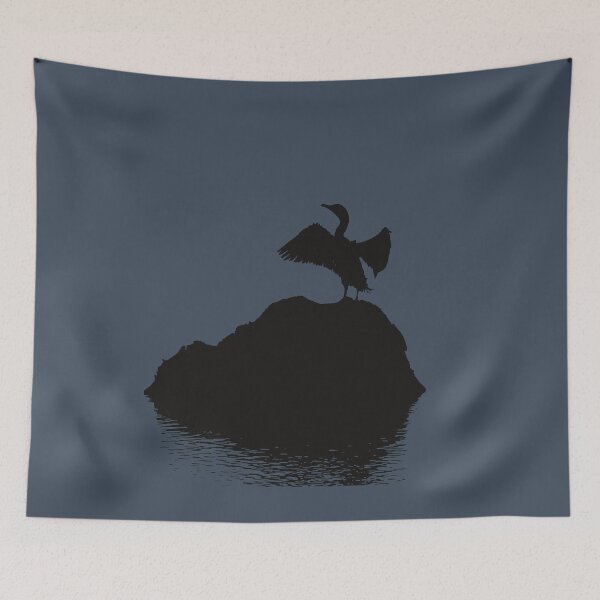 Item preview, Minimalistic Basking Black Cormorant Silhouette  designed and sold by taiche.