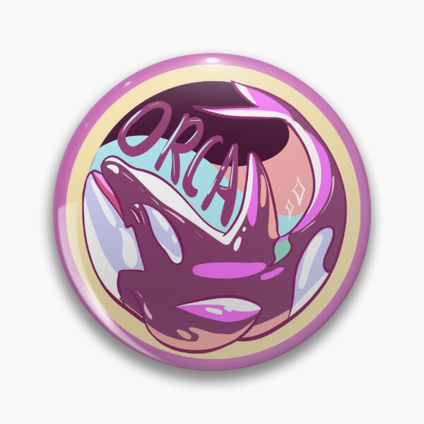 Item preview, Round Orca Pin in neon colors designed and sold by Orcinx P..