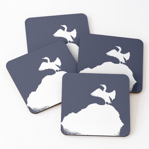 Item preview, Minimalistic Basking Black Cormorant White Silhouette  designed and sold by taiche.