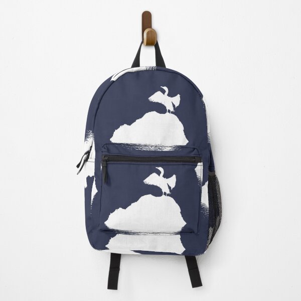 Item preview, Minimalistic Basking Black Cormorant White Silhouette designed and sold by taiche.