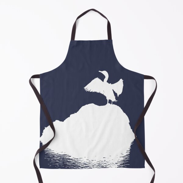 Item preview, Minimalistic Basking Black Cormorant White Silhouette designed and sold by taiche.