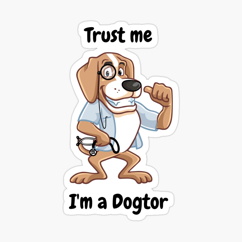 Lustiger Hund Arzt Cartoon' Sticker