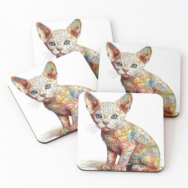 Item preview, Devon Rex Cat Prints - Playful Feline Art for designed and sold by DooodleGod.