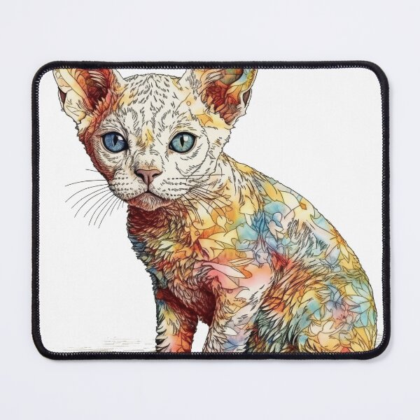 Item preview, Devon Rex Cat Prints - Playful Feline Art for designed and sold by DooodleGod.