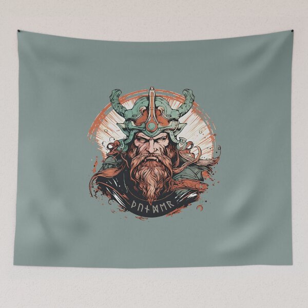Item preview, Viking warrior in horned helmet designed and sold by Hisirdoux.