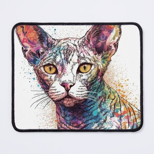 Item preview, WhimsiCat's Vintage Devon Rex Art Prints: A Unique Design for Cat Lovers. designed and sold by DooodleGod.