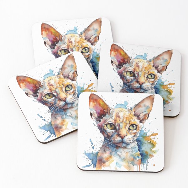 Item preview, Watercolor Whiskers - Devon Rex Cat Painting for Elegant Feline-Loving Gifts designed and sold by DooodleGod.