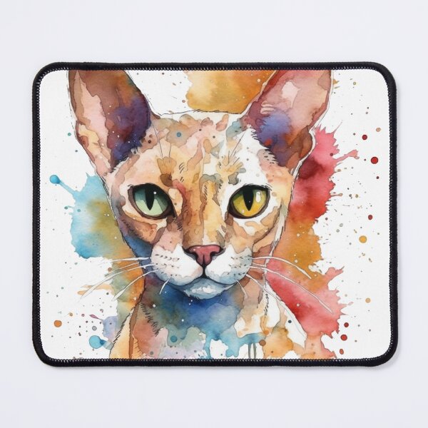 Item preview, Watercolor Devon Rex Cat Portrait - Whiskery Art for Feline Lovers designed and sold by DooodleGod.
