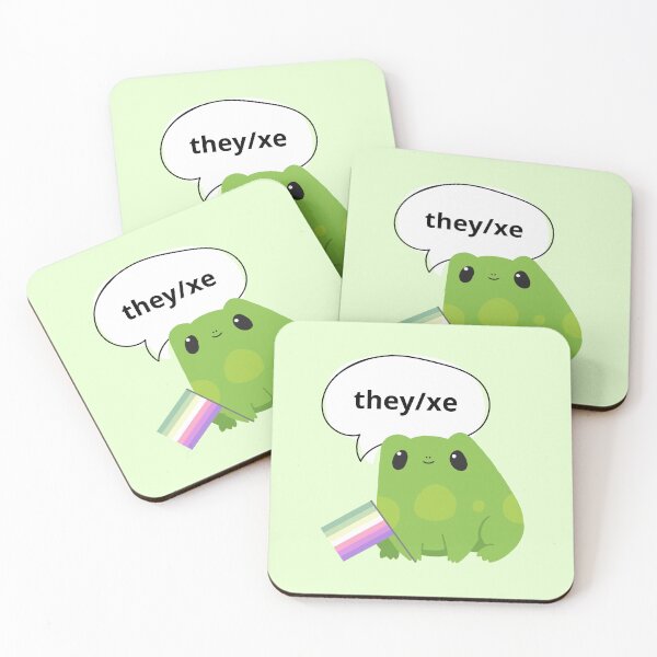 Item preview, Frog Genderfae Pronouns They/Xe Pronoun designed and sold by Furia LGBTQ+ Accessories.