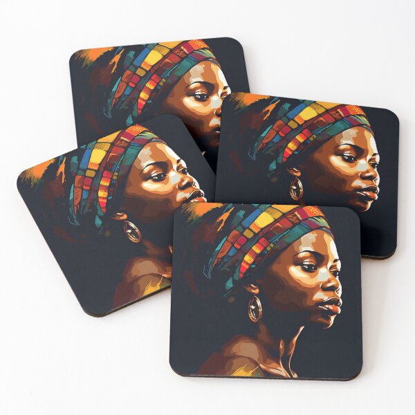 Item preview, Womens Rights Black Woman Abstract Portrait Afrocentric Girl Female Tribal designed and sold by MartynGrey.