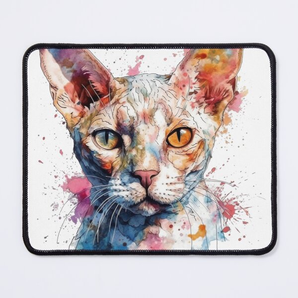 Item preview, Devon Rex Watercolor Painting - Artko's Playful Feline Design for Pet Lovers designed and sold by DooodleGod.
