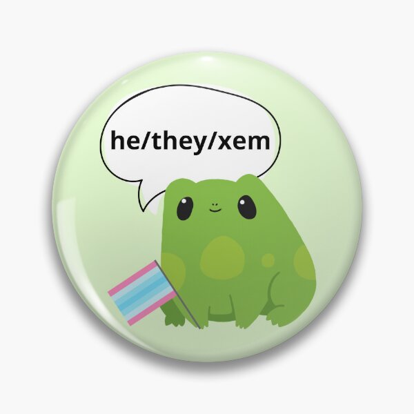 Item preview, Frog Pronouns He/They/Xem Pronoun designed and sold by Furia LGBTQ+ Accessories.