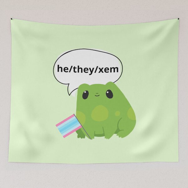 Item preview, Frog Pronouns He/They/Xem Pronoun designed and sold by Furia LGBTQ+ Accessories.