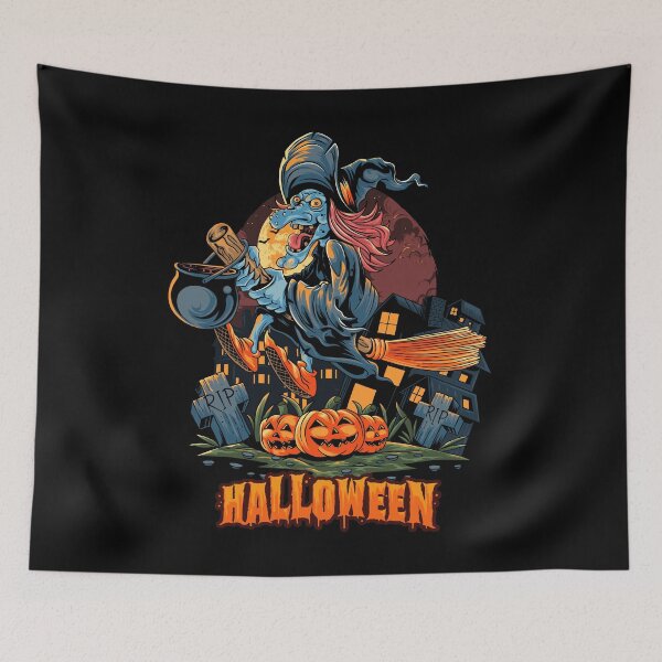 Item preview, witch flies with broom pile designed and sold by quanlh.