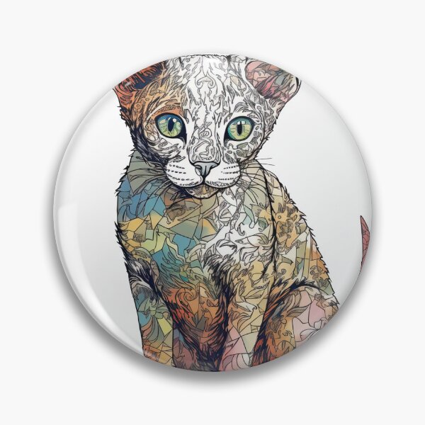 Item preview, Hand-Drawn Devon Rex Blueprint Clasp Design - Cute & Quirky Feline Merch for Affectionate Cat designed and sold by DooodleGod.