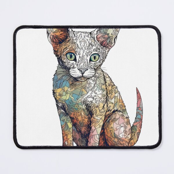 Item preview, Hand-Drawn Devon Rex Blueprint Clasp Design - Cute & Quirky Feline Merch for Affectionate Cat designed and sold by DooodleGod.