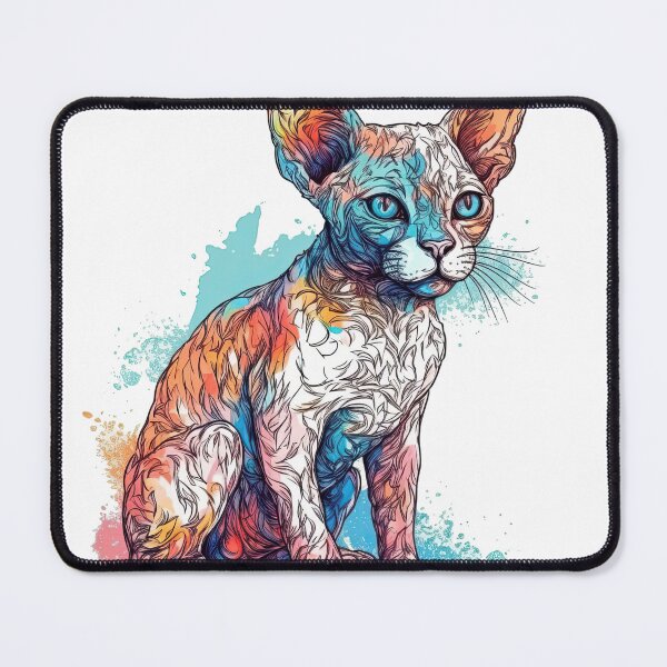 Item preview, WhimsiCat - Playful Devon Rex Cat Design on Button & Ribbon Closure, Soft Sketched Feline Woolly Furball with Cartoonish & Kooky Style, Perfect Art for Cat Lovers & Pet Owners! designed and sold by DooodleGod.