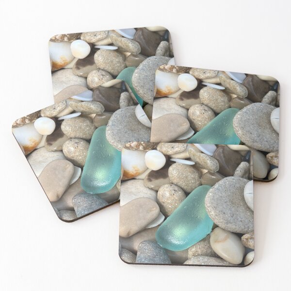 Item preview, Aqua seaglass on the rocks designed and sold by Jums-Med.