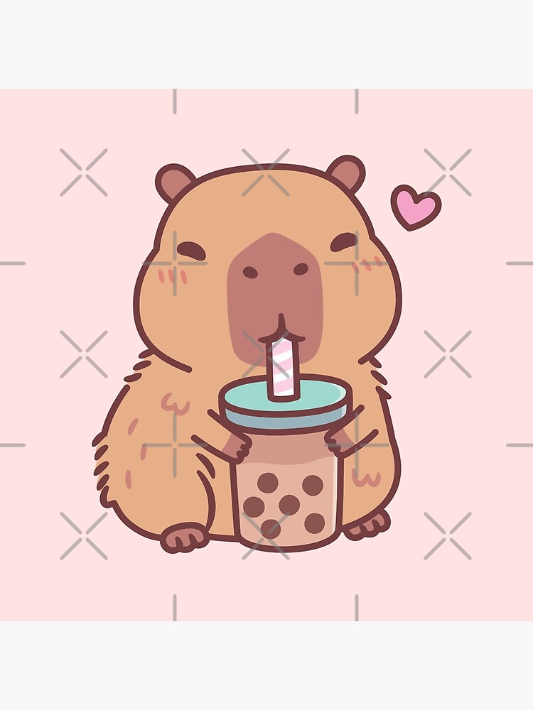 Cute Capybara Loves Bubble Tea by rustydoodle in 2023