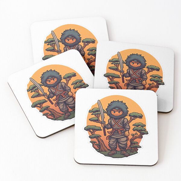 Item preview, A ninja stands with a machete near a banzai tree. designed and sold by abmkf.