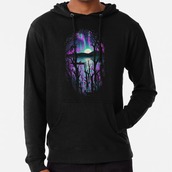 Night With Aurora Lightweight Hoodie