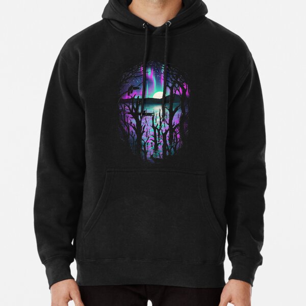 Night With Aurora Pullover Hoodie