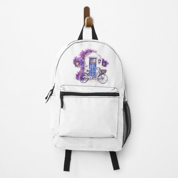 Item preview, Purple bicycle near the house with flowers designed and sold by abmkf.