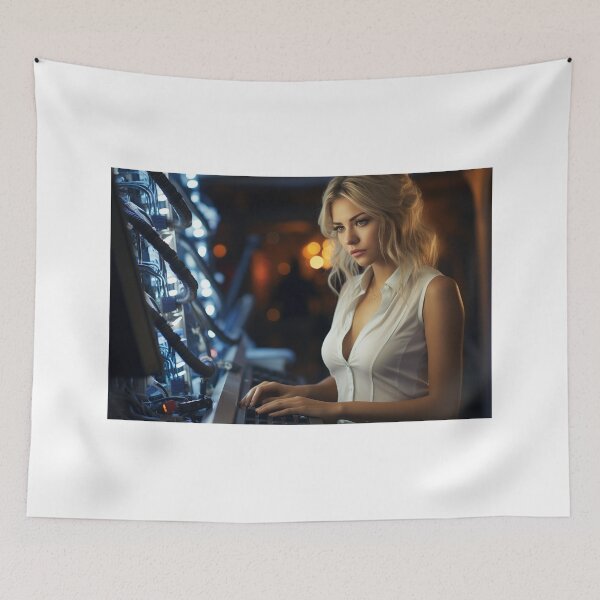 Item preview, Ethical (Systems) Lady Hacker at Work designed and sold by TheBrainArt.