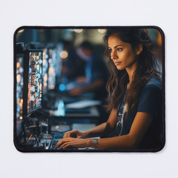 Item preview, Ethical (Systems) Lady Hacker at Work designed and sold by TheBrainArt.