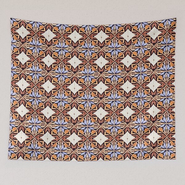Item preview, Pattern purple flowers white starts designed and sold by melridger.