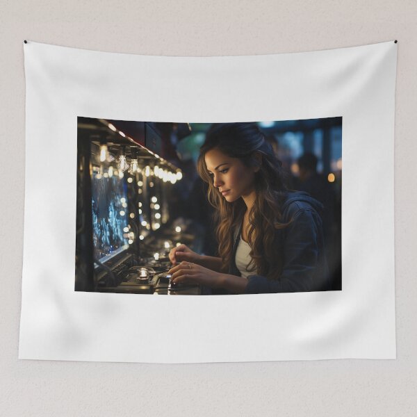 Item preview, Ethical (Systems) Lady Hacker at Work designed and sold by TheBrainArt.