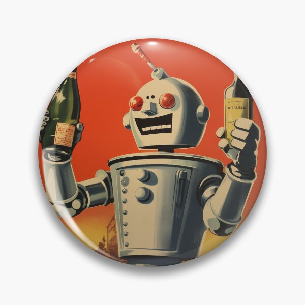 Item preview, drunk robot designed and sold by Robots-Retros.