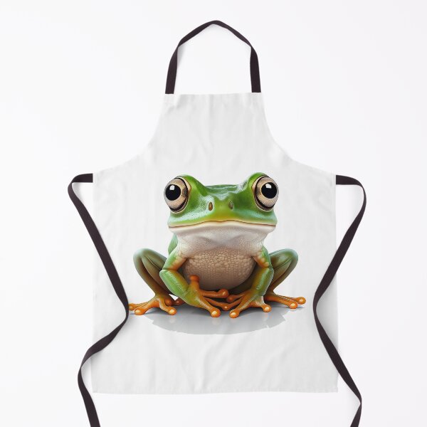 Item preview, A green frog crouching down and looking forward designed and sold by naturemenagerie.