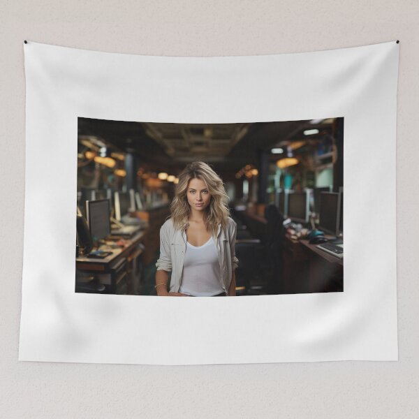 Item preview, Ethical (Systems Manager) Lady Hacker at Work designed and sold by TheBrainArt.