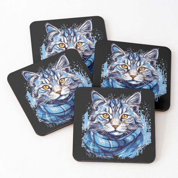 Item preview, Cute Scotland Therian Cat - with blue tartan designed and sold by SGDesignonline.